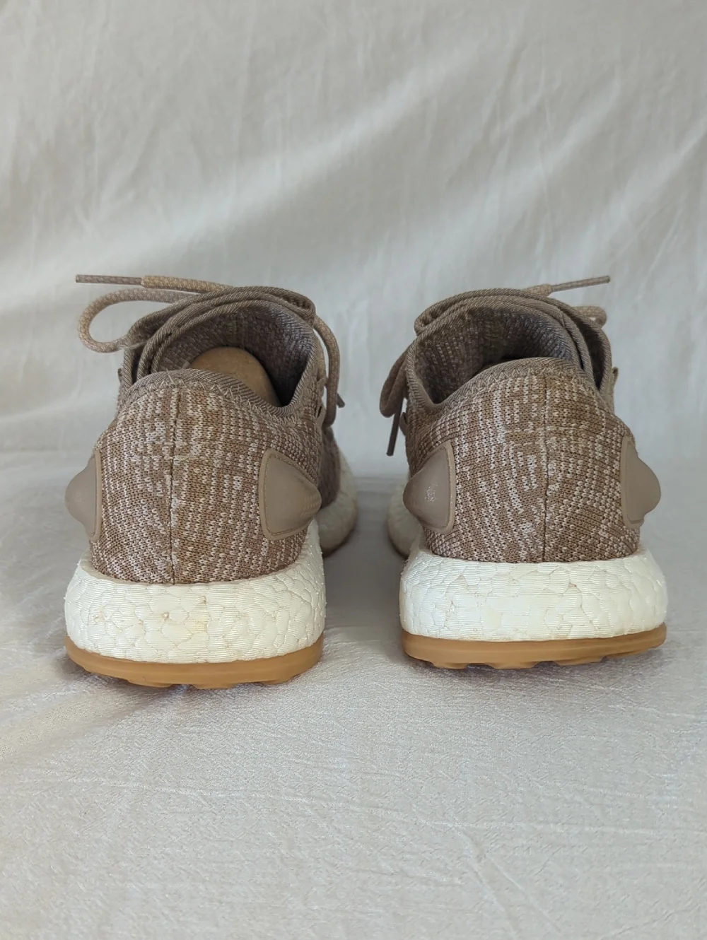 adidas PureBOOST Trace Khaki Oatmeal Tan Knit Sneakers Mens Size 8 S81992